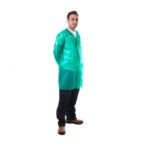 Disposable Green Visitor Coats, Popper (Stud) Fastening. (Case x 50)