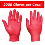 Red Vinyl Powder Free Disposable Gloves (x 100)