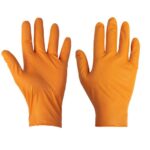 PG901 Thick Orange Powder Free Nitrile Diamond Grip Gloves