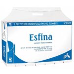 Esfina ICP002 Interfold Hand Towel, 2-Ply, White (Pack of 3000)