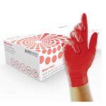 Red Nitrile Powder Free Disposable Glove (x 100)