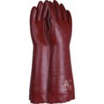 R245 18″ Red PVC Gauntlet Glove. Chemical Resistant