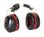 H540P3E-413-SV Optime III Earmuffs, 34 dB, Black/Red, Helmet Mounted