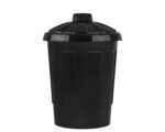 Plastic Dustbin with Lid, 80 Litre, Black