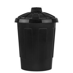 Plastic Dustbin with Lid, 80 Litre, Black