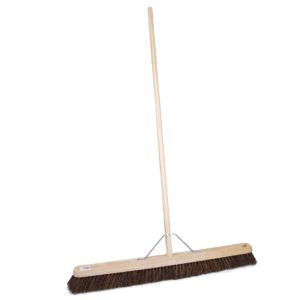 102895 36" Wooden Broom, Stiff, Metal Stay, 59" Handle